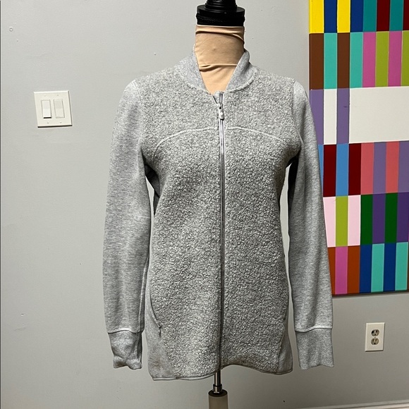 Lululemon Stand Out Sherpa Jacket Heathered Core Light Grey / Silver Drop - Picture 8 of 14
